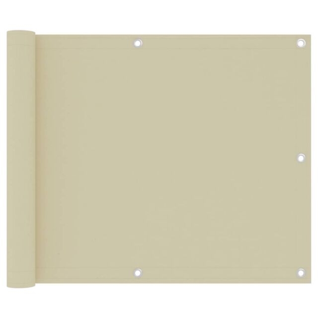 Berkfield Home Balcony Screen Cream 75x300 cm Oxford Fabric in Beige - image 1