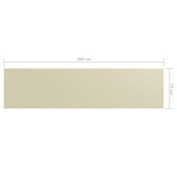 Berkfield Home Balcony Screen Cream 75x300 cm Oxford Fabric in Beige - thumbnail 5