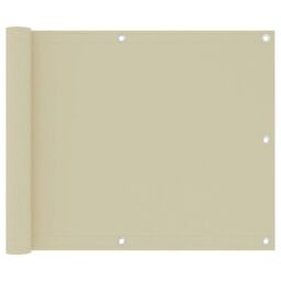 Berkfield Home Balcony Screen Cream 75x300 cm Oxford Fabric in Beige - thumbnail 1