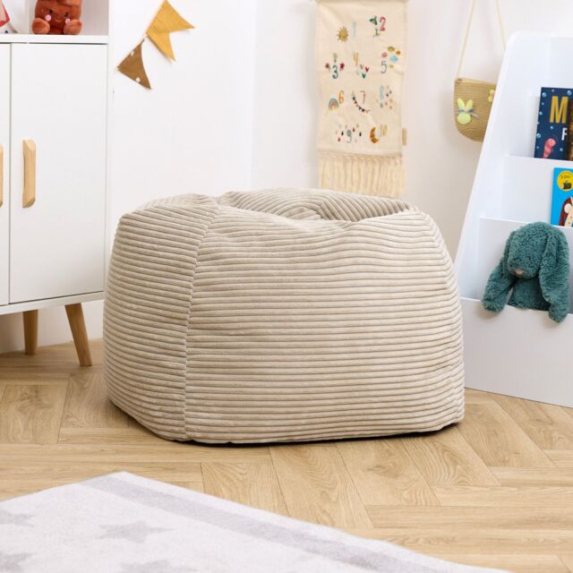 icon Kids Kingston Corduroy Classic Bean Bag in Stone - image 1