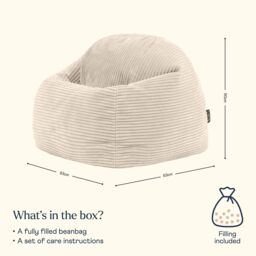 icon Kids High Rest Beanbag in Corduroy in Stone - thumbnail 6