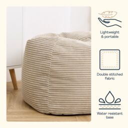 icon Kids High Rest Beanbag in Corduroy in Stone - thumbnail 5