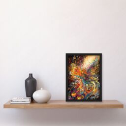 Artery8 Vibrant Colour Sound Waves Music Artwork Artwork Framed Wall Art Print A4 in Black - thumbnail 2