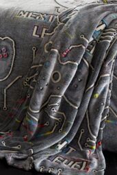 Catherine Lansfield 'Game Over' Glow in the Dark Fleece Cosy Fleece Blanket Throw in Black - Size: 130 cm x 170 cm - thumbnail 3