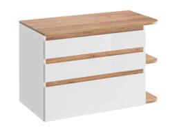 Vente-unique Wall-Hung Vanity Unit - Light Natural & White - 96 Cm - ANIDA in Light Oak - thumbnail 5