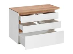 Vente-unique Wall-Hung Vanity Unit - Light Natural & White - 96 Cm - ANIDA in Light Oak - thumbnail 6