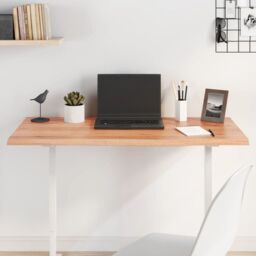 Berkfield Home Table Top Light Brown 100x50x2 cm Treated Solid Wood Oak - Size: 100 x 50 x 2 cm - thumbnail 1
