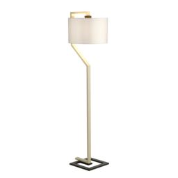 Loops Floor Lamp Light Ivory Shade Cream & Dark Grey Painted Metal Base LED E27 60W - thumbnail 1