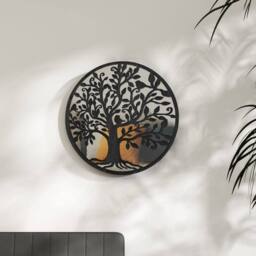 Berkfield Home Mirror Black 60x2.5 cm Iron Round for Indoor Use - thumbnail 2
