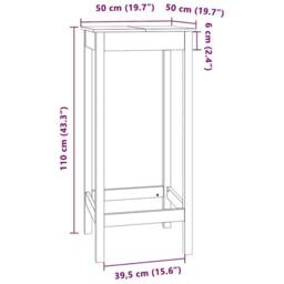 Berkfield Home Beautiful Bar Table White 50x50x110 cm Solid Wood Pine - Size: 50 x 50 x 110 cm - thumbnail 8