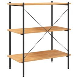 Berkfield Home 3-Tier Shelving Unit Black & Oak 80x40x92 cm - Size: 80 x 40 x 92 cm - thumbnail 5