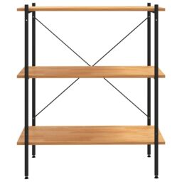Berkfield Home 3-Tier Shelving Unit Black & Oak 80x40x92 cm - Size: 80 x 40 x 92 cm - thumbnail 3