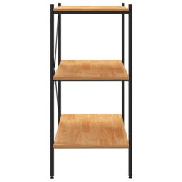 Berkfield Home 3-Tier Shelving Unit Black & Oak 80x40x92 cm - Size: 80 x 40 x 92 cm - thumbnail 4
