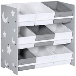 Kids Storage Unit w/ Nine Removable Baskets, for Nursery, Playroom