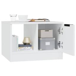 Berkfield Home Decorative Coffee Table White 50x50x36 cm Engineered Wood - Size: 50 x 50 x 36 cm - thumbnail 4