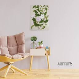 "Artery8 New Zealand Bindweed Wildflowers Featon Canvas Wall Art Print in Beige - Size: W12"" x H16""" - thumbnail 3