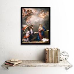 "Artery8 Mary Annunciation Cherub Angel Religion Christian Framed Art Print - Size: W12"" x H16""" - thumbnail 2
