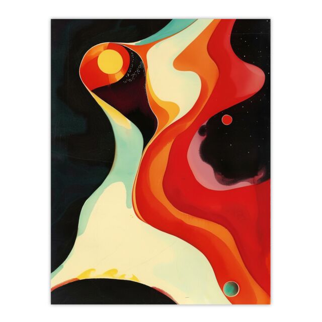 "Artery8 Abstract Galaxy Space Artwork Planets Stars Wall Art Print - Size: W18"" x H24""" - image 1