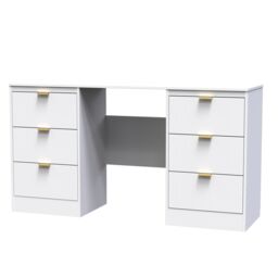 Ready Assembled 2 U Denver 6 Drawer Kneehole Desk (Ready Assembled) in White - thumbnail 3