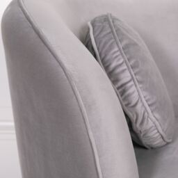 Glasstone Grey Velvet Armchair with Cushion in Metallic Silver - thumbnail 3