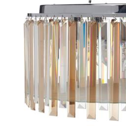 Wyld and Coco Glamour Chrome Glass Crystal Chandelier Iron Ceiling Lamp Living and in Silver - thumbnail 4