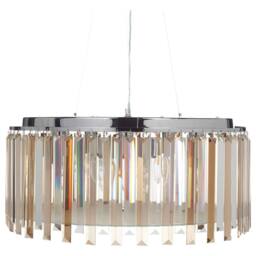 Wyld and Coco Glamour Chrome Glass Crystal Chandelier Iron Ceiling Lamp Living and in Silver - thumbnail 2