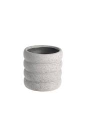 KDMD Light Grey Contoured Cylinder Ceramic Vase 13.5cm 2 Pack - thumbnail 1