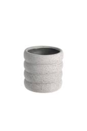 KDMD Light Grey Contoured Cylinder Ceramic Vase 13.5cm 2 Pack - thumbnail 2