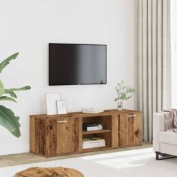 Berkfield Home TV Cabinet Old Wood 120x34x37 cm Engineered Wood in Brown - Size: 120 x 34 x 37 cm - thumbnail 2