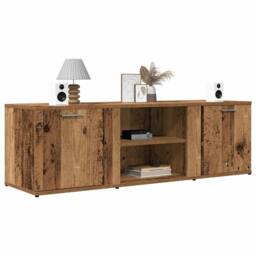 Berkfield Home TV Cabinet Old Wood 120x34x37 cm Engineered Wood in Brown - Size: 120 x 34 x 37 cm - thumbnail 3