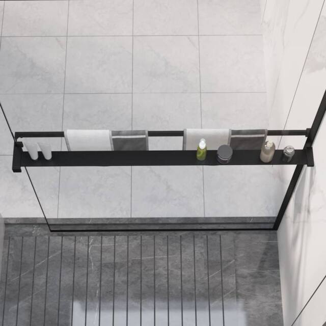 Berkfield Home Shower Shelf for Walk-in Shower Wall Black 100 cm Aluminium - image 1