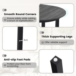 Gymax 110CM Wooden Dining Table for 4-6 People Oval Kitchen Table-Black in Black - thumbnail 8