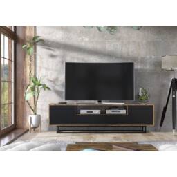 Creative Furniture Rift Loft TV Unit 200cm - Rustic & Black - thumbnail 2