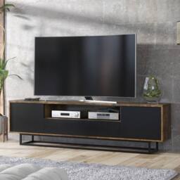 Creative Furniture Rift Loft TV Unit 200cm - Rustic & Black - thumbnail 5