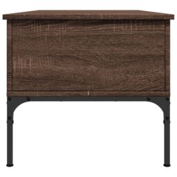 Berkfield Home Coffee Table Brown Oak 100x50x45 cm Engineered Wood & Metal - Size: 100 x 50 x 45 cm - thumbnail 6