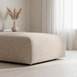 Abakus Direct Tokyo Footstool Brushed Tweed Fabric in Cream - thumbnail 5