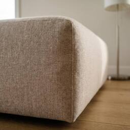 Abakus Direct Tokyo Footstool Brushed Tweed Fabric in Cream - thumbnail 4