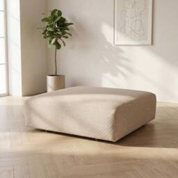 Abakus Direct Tokyo Footstool Brushed Tweed Fabric in Cream - thumbnail 6
