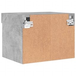 Berkfield Home Bedside Cabinet with LED Lights Wall-mounted Concrete Grey - thumbnail 9