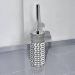 Showerdrape Ravello Geo Floral Grey & White 4 Piece Bathroom Accessory Set - thumbnail 2
