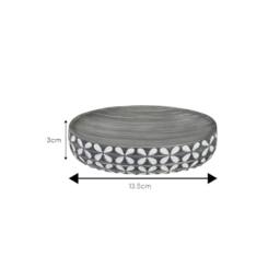 Showerdrape Ravello Geo Floral Grey & White 4 Piece Bathroom Accessory Set - thumbnail 9