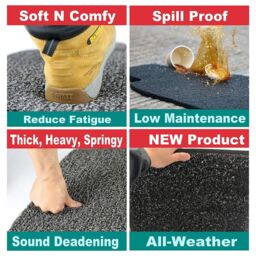 Oseasons Heart Embossed Outdoor-Use Doormat in Grey - Size: 40 cm x 60 cm - thumbnail 6