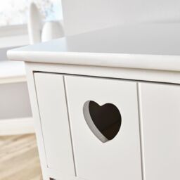 Home Source Wooden 3/4 Drawer Chest Storage Unit Organiser Love Hearts Fully Assembled in White - thumbnail 2
