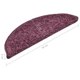 Berkfield Home Carpet Stair Treads 15 pcs Dark Purple 56x17x3 cm - Size: Medium - thumbnail 9