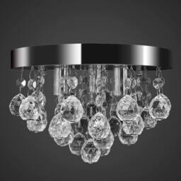 Berkfield Home Pendant Ceiling Lamp Crystal Design Chandelier Chrome in Silver - thumbnail 4