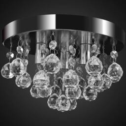 Berkfield Home Pendant Ceiling Lamp Crystal Design Chandelier Chrome in Silver - thumbnail 3