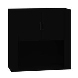 Berkfield Home Wall Cabinet Black 80x33x80 cm Engineered Wood - Size: 80 x 33 x 80 cm - thumbnail 2