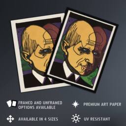 "Artery8 Head of Dr Bauer Colourful Portrait Kirchner Wall Art Poster Print - Size: W12"" x H16""" - thumbnail 2