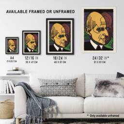 "Artery8 Head of Dr Bauer Colourful Portrait Kirchner Wall Art Poster Print - Size: W12"" x H16""" - thumbnail 3