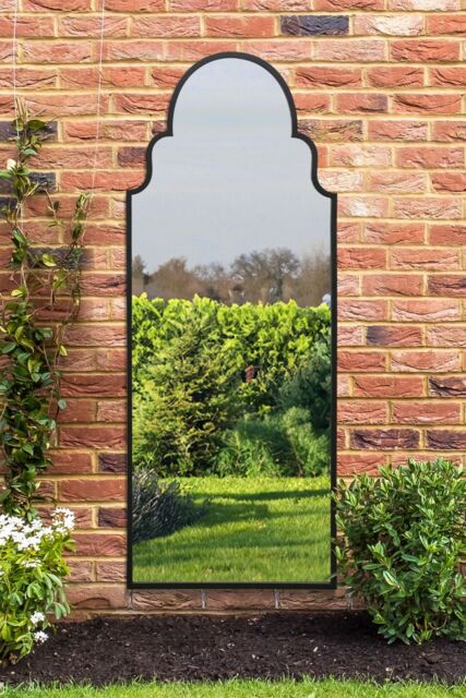 "MirrorOutlet Black Framed Arched Leaner/Wall Garden Mirror 71"" x 28"" (180x70CM) - Size: 1 Pack" - image 1